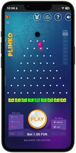 Uruchom aplikację Plinko i graj